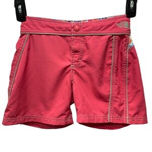 The North Face Girl’s Pink Surf Swim Boardshorts Sz 12 Hearts Beach Summer Color